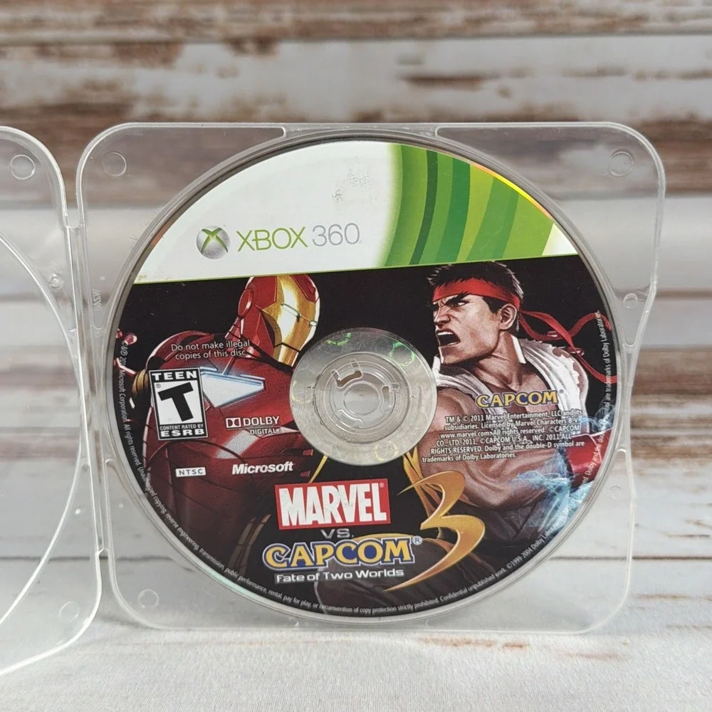 Marvel vs Capcom 3 Fate of Two Worlds Xbox 360 Disc Only Used